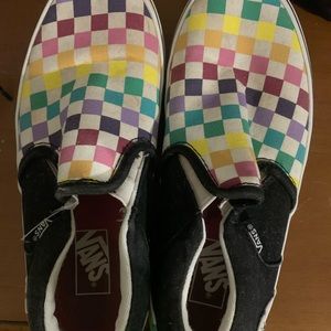 Multicolored youth vans.